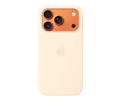 Etui do telefonów APPLE Silikonowe etui do iPhone 17 Pro MagSafe waniliowe